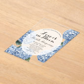 Love Is in Bloom Spring Hydrangea Bridal Shower アクリル招待状 (レイダウン)