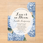 Love Is in Bloom Spring Hydrangea Bridal Shower アクリル招待状 (正面)