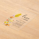 Love is in Bloom Spring Wildflower Bridal Shower アクリル招待状 (レイダウン)