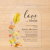 Love is in Bloom Spring Wildflower Bridal Shower アクリル招待状 (正面)