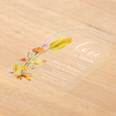 Love is in Bloom Spring Wildflower Bridal Shower アクリル招待状 (レイダウン)