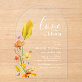 Love is in Bloom Spring Wildflower Bridal Shower アクリル招待状 (正面)