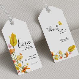 Love is in Bloom Spring Wildflower Bridal Shower ギフトタグ