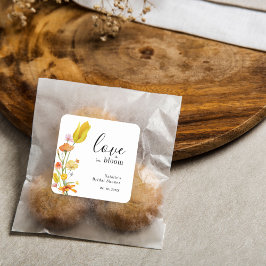 Love is in Bloom Spring Wildflower Bridal Shower スクエアシール