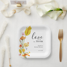 Love is in Bloom Spring Wildflower Bridal Shower ペーパープレート