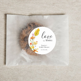Love is in Bloom Spring Wildflower Bridal Shower ラウンドシール