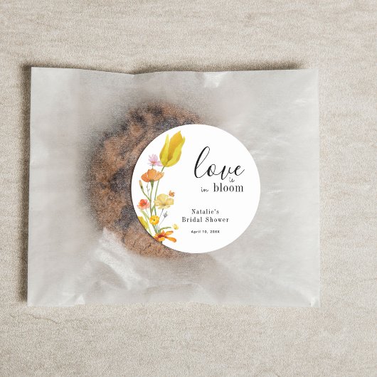 Love is in Bloom Spring Wildflower Bridal Shower ラウンドシール