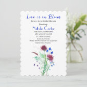 Love is in Bloom Thistle Floral Bridal Shower  招待状 (スタンド正面)