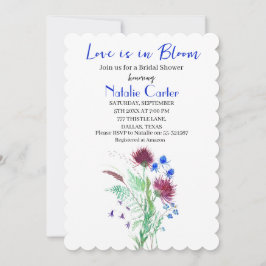 Love is in Bloom Thistle Floral Bridal Shower  招待状