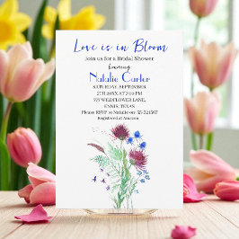 Love is in Bloom Thistle Floral Bridal Shower  招待状