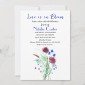 Love is in Bloom Thistle Floral Bridal Shower  招待状 (正面)