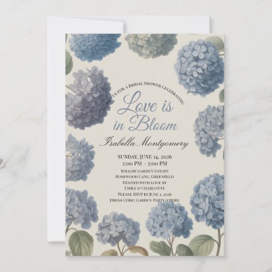 Love Is in Bloom Timeless Hydrangea 招待状 (正面)