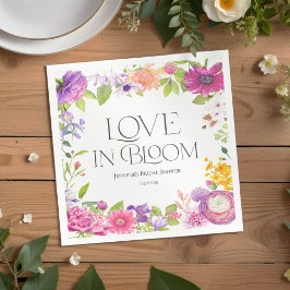 Love is in Bloom | Watercolor Floral Bridal Shower スタンダードカクテルナプキン