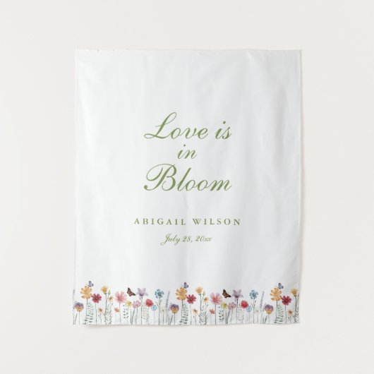 Love Is in Bloom Wildflower Bridal Shower タペストリー (正面)