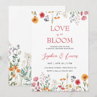 Love is in Bloom Wildflower Bridal Shower 招待状