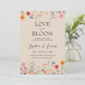 Love is in Bloom Wildflower Bridal Shower 招待状 (スタンド正面)