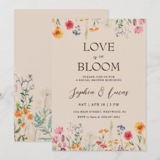 Love is in Bloom Wildflower Bridal Shower 招待状