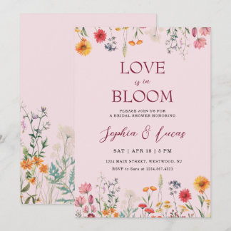 Love is in Bloom Wildflower Bridal Shower 招待状