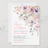Love Is In Bloom Wildflower Floral Bridal Shower 招待状 (正面)
