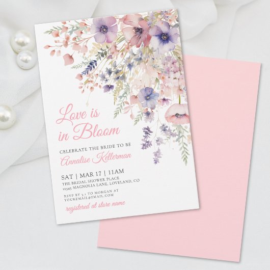 Love Is In Bloom Wildflower Floral Bridal Shower 招待状