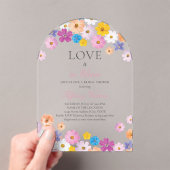 Love is in Bloom Wildflower Garden Bridal Shower アクリル招待状 (インサイチュ (ポータブル))