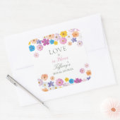 Love is in Bloom Wildflower Garden Bridal Shower スクエアシール (封筒)