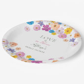 Love is in Bloom Wildflower Garden Bridal Shower ペーパープレート (アングル)