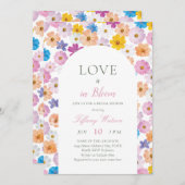 Love is in Bloom Wildflower Garden Bridal Shower 招待状 (正面/裏面)