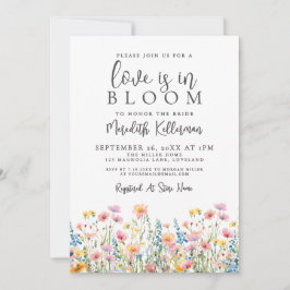 Love Is In Bloom Wildflowers Bridal Shower 招待状