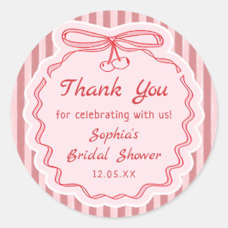 Love is in the Air Bow Bridal Shower Sticker ラウンドシール