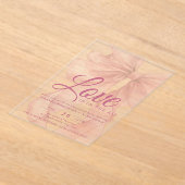 Love Is In The Air Bow Mauve Engagement Party アクリル招待状 (レイダウン)