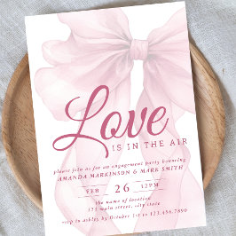 Love Is In The Air Bow Mauve Engagement Party 招待状