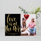 Love Is In The Air Custom Photo Valentine's Day  箔シーズンカード (立ち正面)