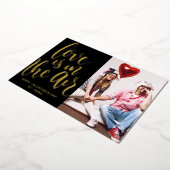 Love Is In The Air Custom Photo Valentine's Day  箔シーズンカード (回転した状態)