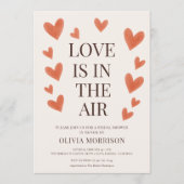 Love Is in the Air Hearts Bridal Shower 招待状 (正面)