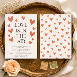 Love Is in the Air Hearts Bridal Shower 招待状