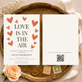 Love is in the Air Hearts QR Code Bridal Shower 招待状