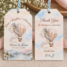 Love Is in the Air Hot Air Balloon Wedding Favor ギフトタグ