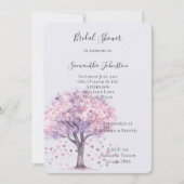 Love is in the air Lavender Hearts Bridal Shower 招待状 (正面)