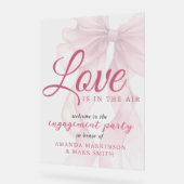 Love Is In The Air Mauve Bow Engagement Welcome アクリルサイン (傾斜)
