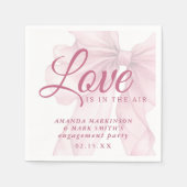 Love Is In The Air Mauve Pink Bow Engagement スタンダードカクテルナプキン (正面)