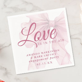 Love Is In The Air Mauve Pink Bow Engagement スタンダードカクテルナプキン