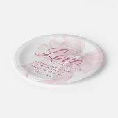 Love Is In The Air Mauve Pink Bow Engagement ペーパープレート (アングル)