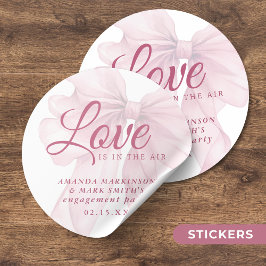 Love Is In The Air Mauve Pink Bow Engagement ラウンドシール