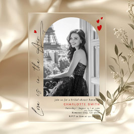 Love is in the Air Minimalist Photoブライダルシャワー アクリル招待状