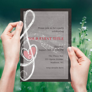 Love is in the Air Music-Themedパーティー 招待状