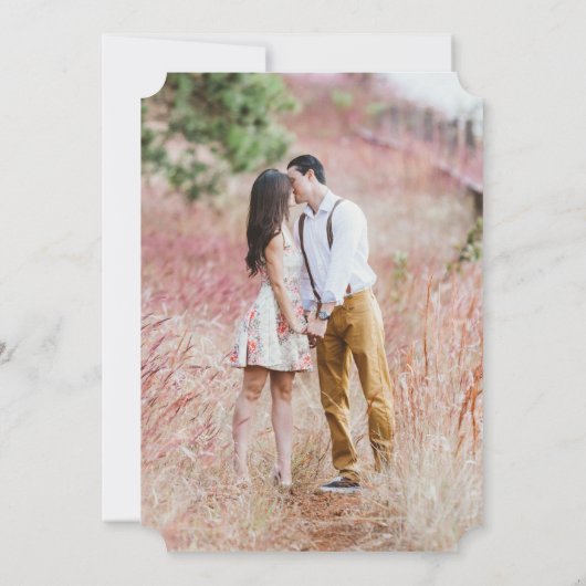 Love is in the Air Navy Script Typography Heart 招待状 (裏面)