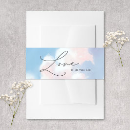 Love Is In The Air Painted Blue Sky Cloud Wedding 招待状ベリーバンド