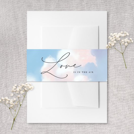 Love Is In The Air Painted Blue Sky Cloud Wedding 招待状ベリーバンド
