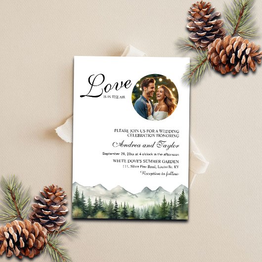 Love is in the air Photo Wedding 招待状